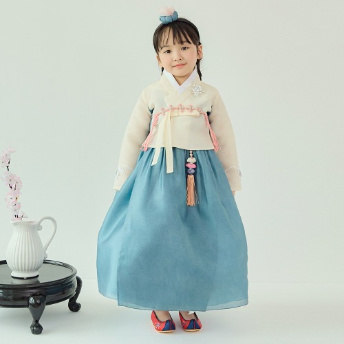 [Minhan] 韩服 Somi女童 高级 韩服 雪纺 儿童 周岁百日 婴儿礼服 幼儿