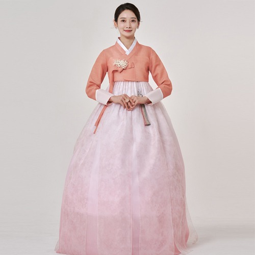 民韩服538号高级婚庆女性婚礼宾客成人女性端庄的传统定制韩服